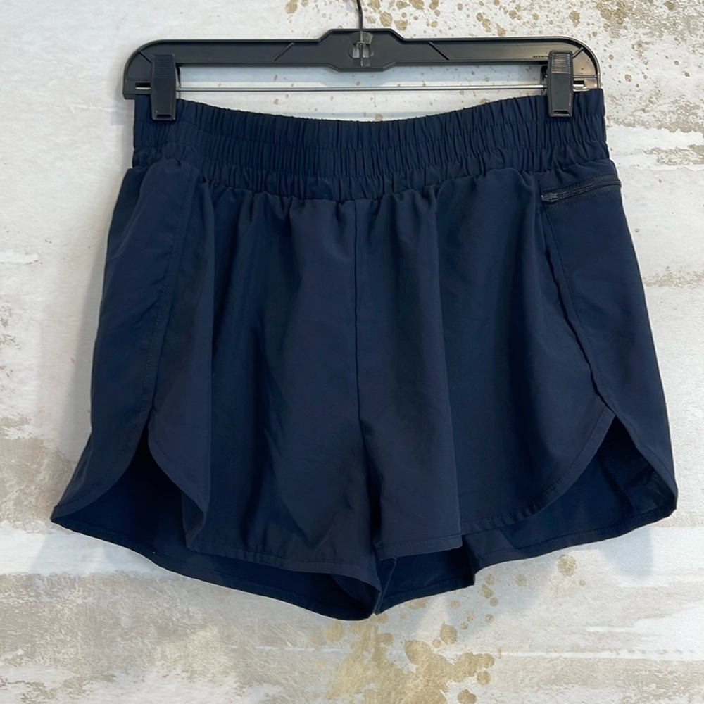 Navy Blue Athletic Shorts with Lining and 1 Pocket